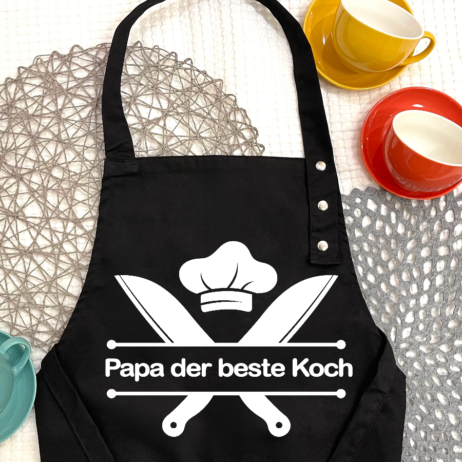 Kochschürze personalisieren und bedrucken Schweiz-Design 2-Bild : Kochschürze bedruckt auf dem Tisch