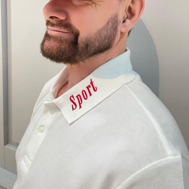 Poloshirt mit besticktem Kragen - Shirtbello-Schweiz